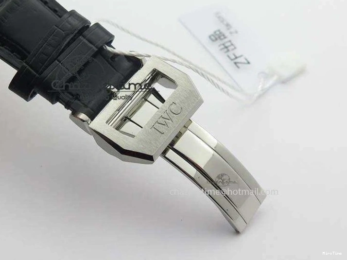 MIROTIME 0122 Reliable Portuguese IW371447 ZF 1:1 Best Edition SS Black Dial On Black Leather Strap A79350 V 7274